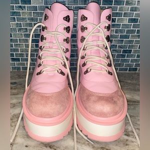 Dollskills, Koifootwear,pink & blue, Hydra Matrix Kawaii Platform Boots, popular